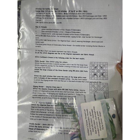 Kathleen’s Dream Wendy KC Designs Needlepoint Vintage 2002 Kit - Picture 4 of 4